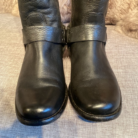 Frye Vintage Black Label Tall Phillip Harness Black Leather Boots - Picture 14 of 14
